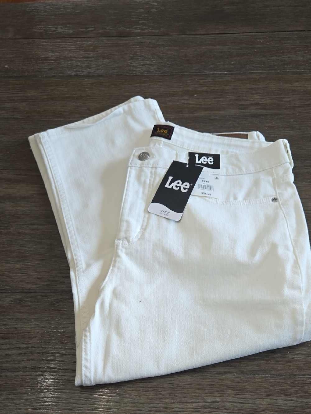 Lee White Denim Pants with Branded Tag
